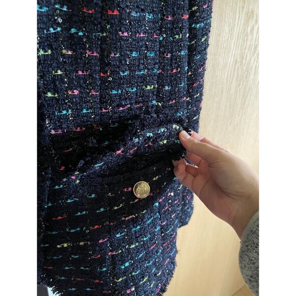 EUC Talbots Womens Multicolor Tweed Jacket With Gold Buttons - Picture 4 of 8